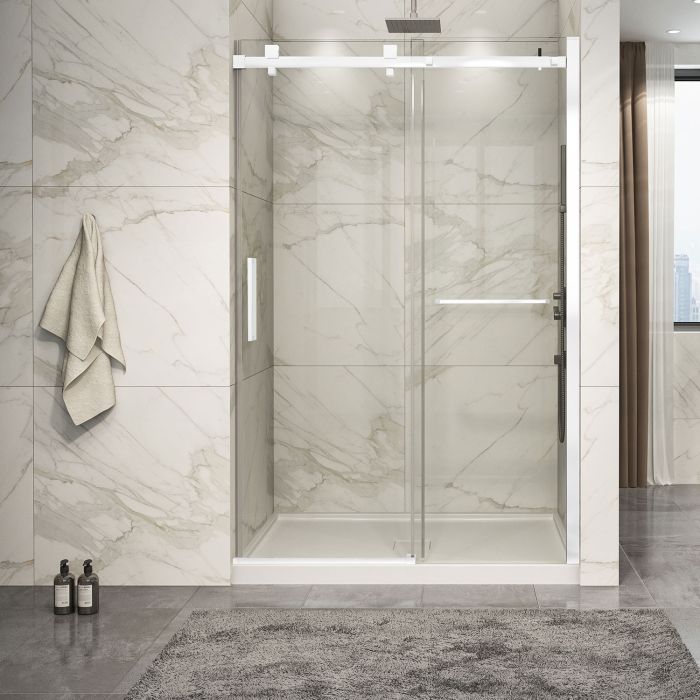 Porte de douche Piazza 2.0 54 po en alcôve blanc mat