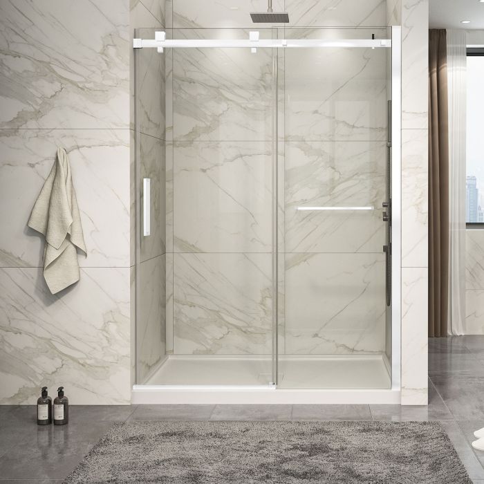 Porte de douche Piazza 2.0 60 po en alcôve blanc mat