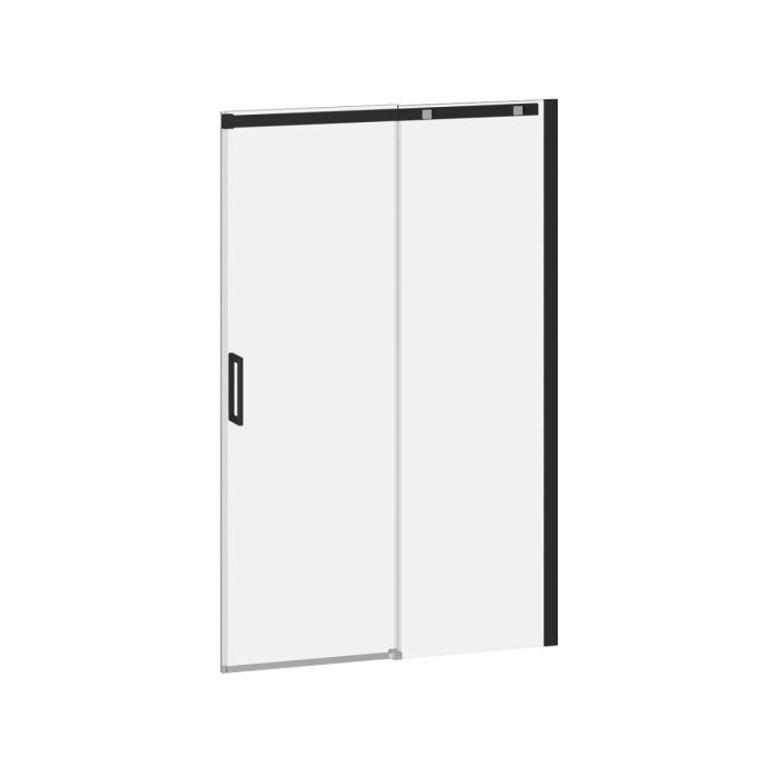 Porte de douche coulissante Vivio 48 po x 75 po Noir et chrome