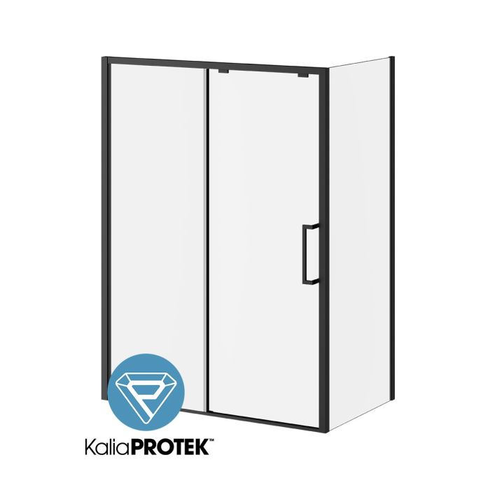 Ikonik 60 po x 79 po porte de douche coulissante avec panneau de retour 36 po