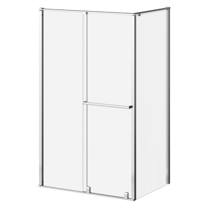 Porte de douche coulissante Balancia 48 po x 79 po avec panneau de retour 36 po