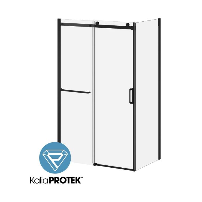 Porte de douche coulissante K3 48 po x 77 po avec panneau de retour 32 po