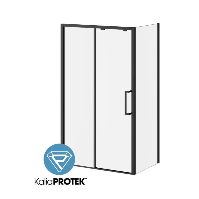 Ikonik 48 po x 79 po porte de douche coulissante avec panneau de retour 32 po