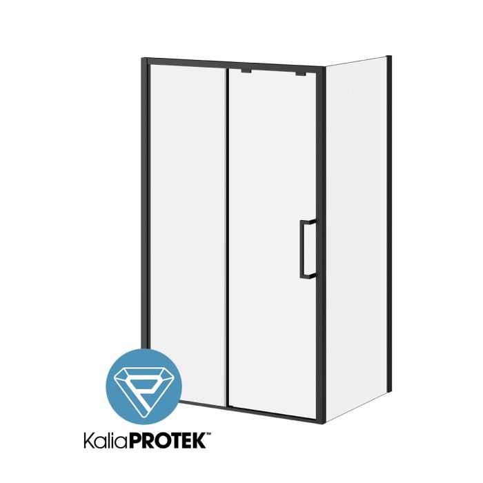 Ikonik 48 po x 79 po porte de douche coulissante avec panneau de retour 36 po