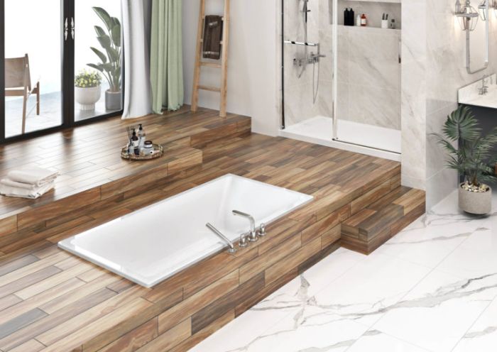 Baignoire podium Freedom blanc Découpe Linéaire