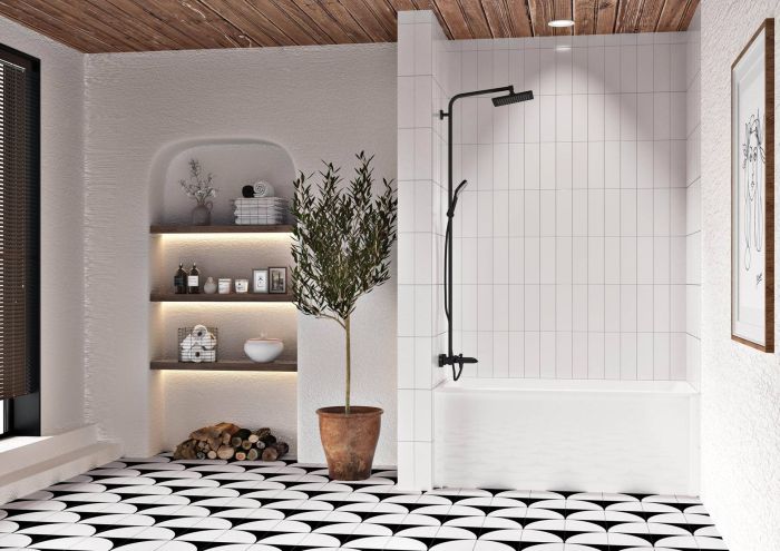 Jupe amovible pour bain en alcôve blanche 72 po