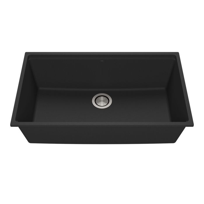 Évier de cuisine Bacia 33 po Sous-plan Granistone Noir onyx