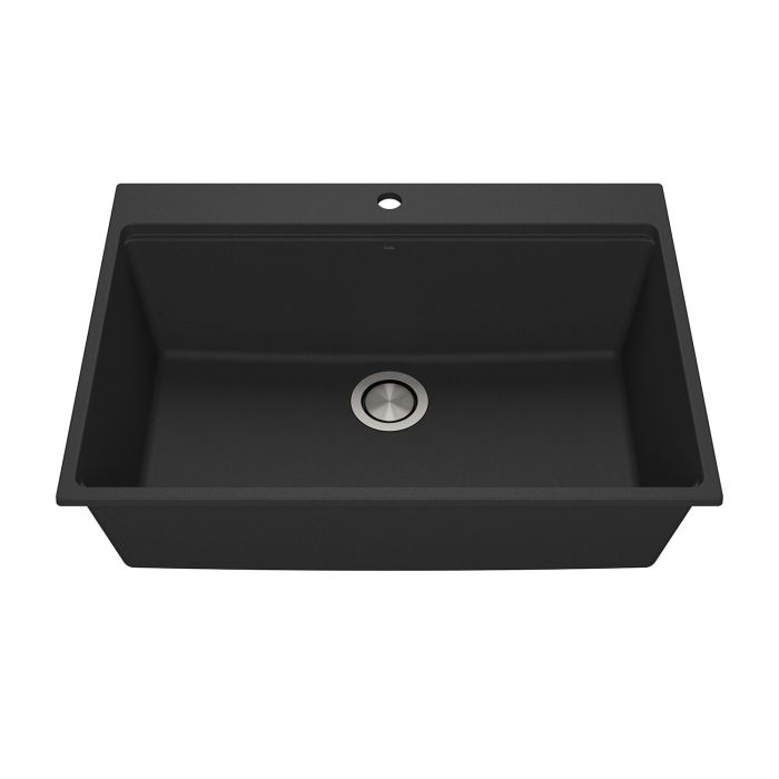 Évier de cuisine Bacia 31 po Encastré Granistone Noir onyx