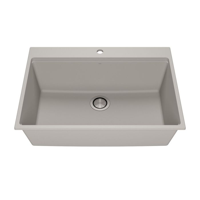 Évier de cuisine Bacia 31 po Encastré Granistone Gris galet