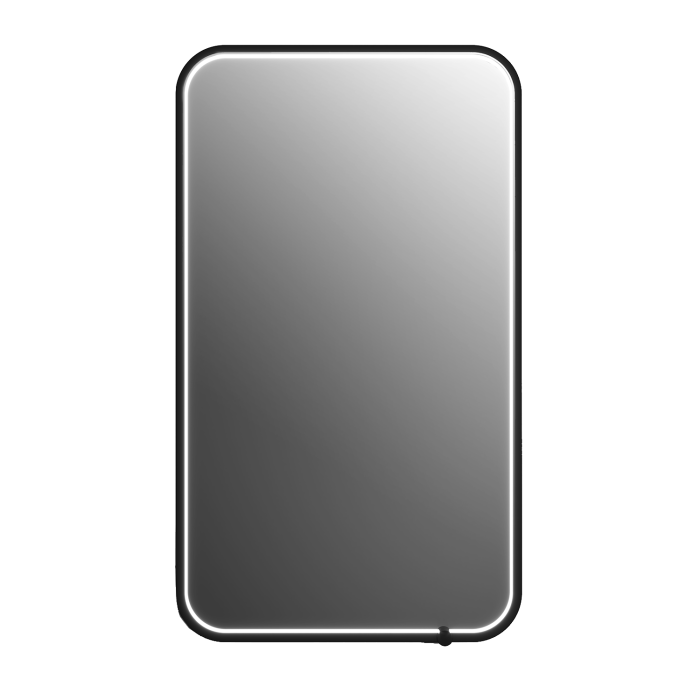 Miroir à éclairage Del pour salle de bain Nox 22 po Noir