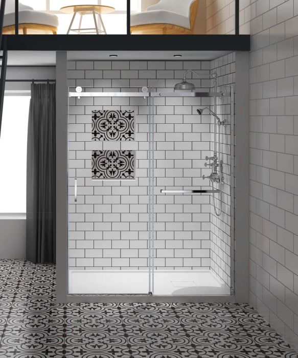 Porte de douche en alcôve Marelia 1 Côté pour base 66 po