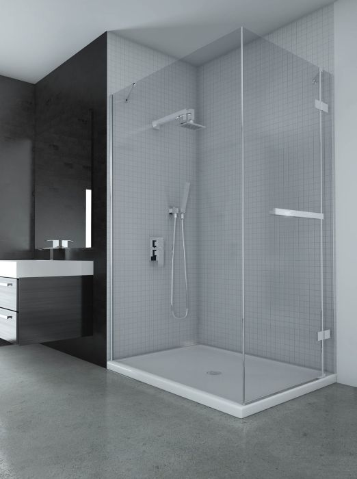 Porte de douche en coin California PR2 Façade 36 po Retour 42 po