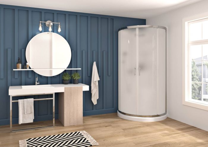 Douche en coin Reality 34 po 2 Sect. blanc