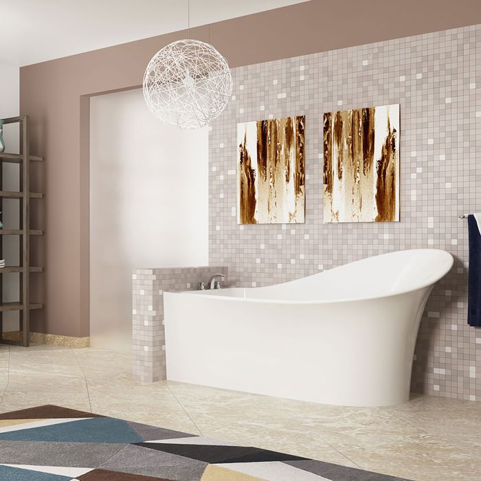 Baignoire autoportante Evolo 67 po en blanc lustré