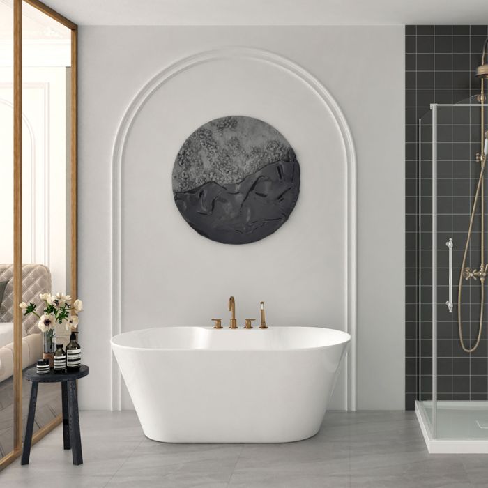 Baignoire autoportante Humda 60 po en acrylique blanc lustré