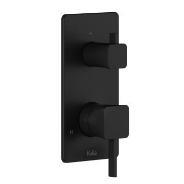 Finition pour valve à pression équilibrée Sobrio 1/2 po avec contrôle de volume et sélecteur 2 voies (cartouche incluse) Noir mat