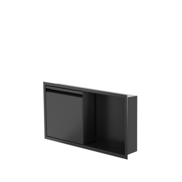 Niche de douche avec porte 12 po x 24 po noir mat