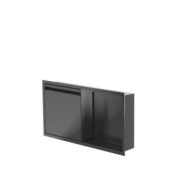 Niche de douche avec porte 12 po x 24 po PVD noir