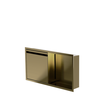 Niche de douche avec porte 12 po x 24 po PVD or