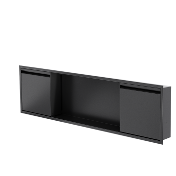 Niche de douche avec porte 12 po x 48 po noir mat