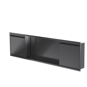 Niche de douche avec porte 12 po x 48 po PVD noir