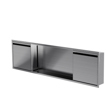 Niche de douche avec porte 12 po x 48 po acier inoxydable
