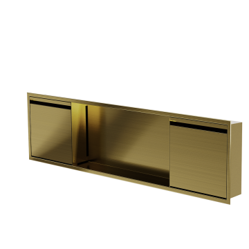Niche de douche avec porte 12 po x 48 po PVD or