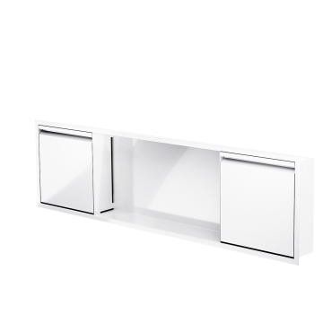 Niche de douche avec porte 12 po x 48 po blanc lustré
