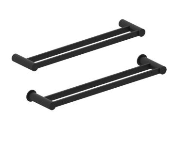 barre à serviette double 18 po PORTO 137182 noir mat