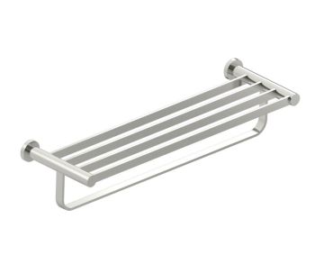 tablette porte-serviettes avec barre à serviette PORTO 137442 nickel brossé