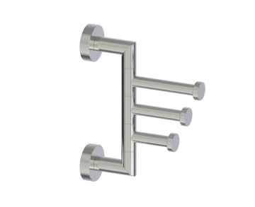 crochet à peignoir triple pivotant OSLO 144133 nickel poli