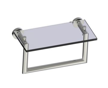 10 po tablette en verre avec barre à serviette OSLO 144676 nickel poli