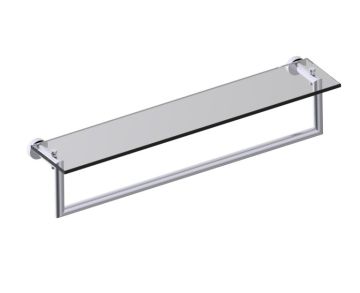 24 po tablette en verre avec barre à serviette OSLO 144678 chrome poli