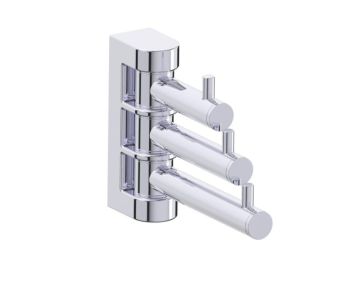Triple Prong crochet à peignoir SEVILLE 188133 chrome poli