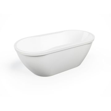 Baignoire autoportante Berlin F2 3266 AFR blanche en acrylique avec drain central et système Mass-Air