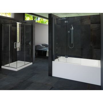 Baignoire alcôve Lemans 3060 BJI AFR blanche en acrylique avec drain à droite