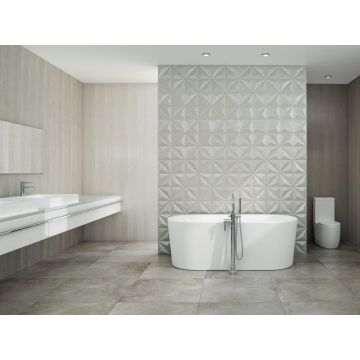 Baignoire autoportante Nice 3266 AFR blanche en acrylique avec drain central et système Mass-Air