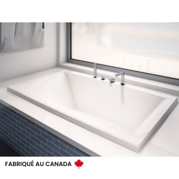 Jade 7242 Baignoire blanche podium en acrylique avec drain central