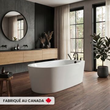 Vapora F1 6036 Baignoire blanche autoportante en acrylique avec drain reversible