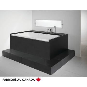 Zora 6032 BI Baignoire blanche alcôve en acrylique avec drain à droite et système Mass-Air & Activ-Air