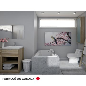 Velona 6032 Baignoire blanche podium en acrylique avec drain reversible