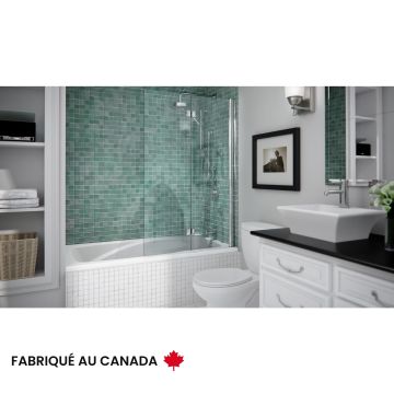 Velona 6032 BI Baignoire blanche alcôve en acrylique avec drain à gauche