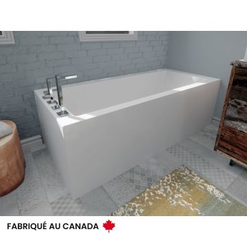Flory de Colt 7766 BJI Baignoire blanche en coin gauche en acrylique avec drain à droite