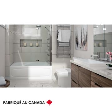 Juna 3260 BJI Baignoire blanche alcôve en acrylique avec drain à droite et système Activ-Air