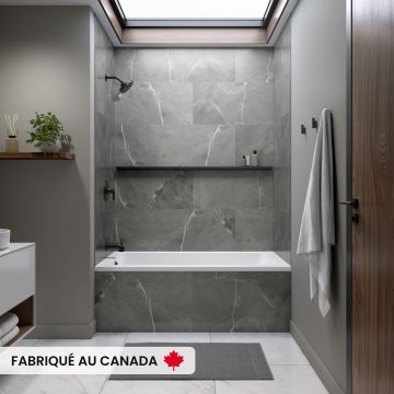 Pia 3260 BI AFR Baignoire blanche alcôve en acrylique avec drain à gauche et système Tourbillon