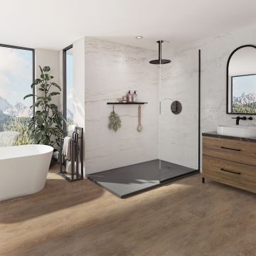 Base de douche Pietra 6032 ardoise anthracite en pierre d'ingénierie