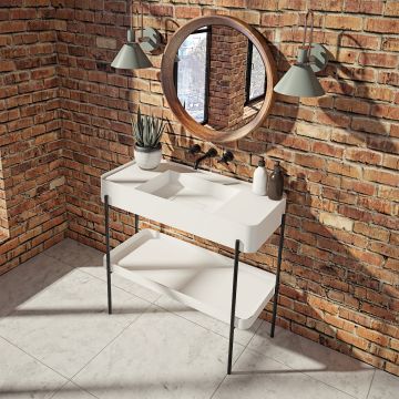 Melville 47 console blanc mat en surface solide