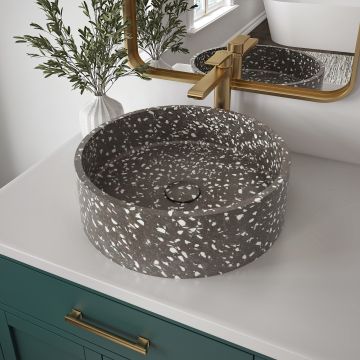 Lorna lavabo rond gris en terrazzo
