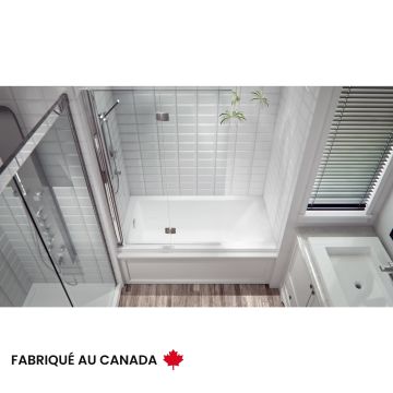 Flory de Colt 7760 BI Baignoire blanche alcôve en acrylique avec drain à droite