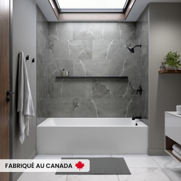 Pia 3672 BJI AFR Baignoire blanche alcôve en acrylique avec drain à gauche